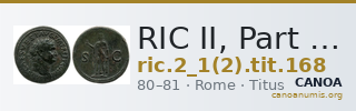 RIC II, Part 1 (second edition) Titus 168 — CANOA