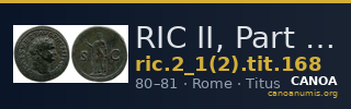 RIC II, Part 1 (second edition) Titus 168 — CANOA