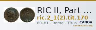 RIC II, Part 1 (second edition) Titus 170 — CANOA