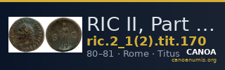RIC II, Part 1 (second edition) Titus 170 — CANOA