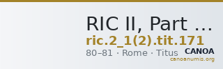 RIC II, Part 1 (second edition) Titus 171 — CANOA