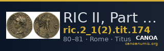 RIC II, Part 1 (second edition) Titus 174 — CANOA