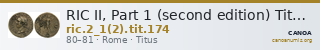 RIC II, Part 1 (second edition) Titus 174 — CANOA