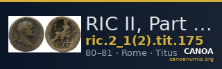 RIC II, Part 1 (second edition) Titus 175 — CANOA