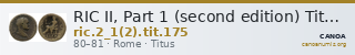RIC II, Part 1 (second edition) Titus 175 — CANOA