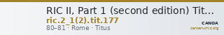 RIC II, Part 1 (second edition) Titus 177 — CANOA