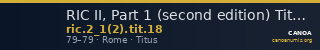 RIC II, Part 1 (second edition) Titus 18 — CANOA