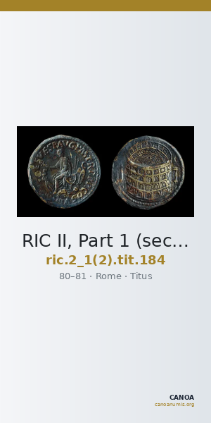 RIC II, Part 1 (second edition) Titus 184 — CANOA