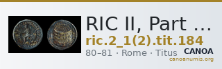 RIC II, Part 1 (second edition) Titus 184 — CANOA