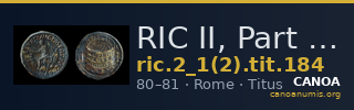 RIC II, Part 1 (second edition) Titus 184 — CANOA