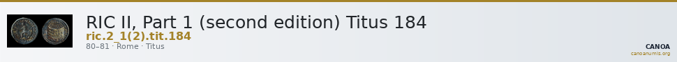 RIC II, Part 1 (second edition) Titus 184 — CANOA