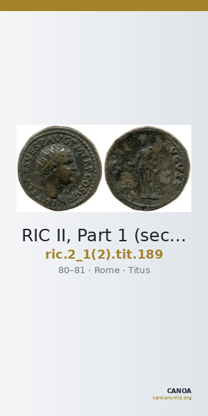 RIC II, Part 1 (second edition) Titus 189 — CANOA