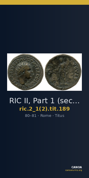 RIC II, Part 1 (second edition) Titus 189 — CANOA