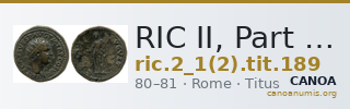 RIC II, Part 1 (second edition) Titus 189 — CANOA
