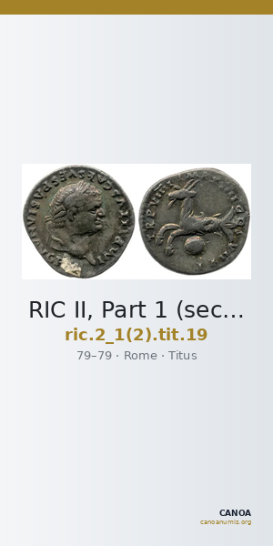 RIC II, Part 1 (second edition) Titus 19 — CANOA