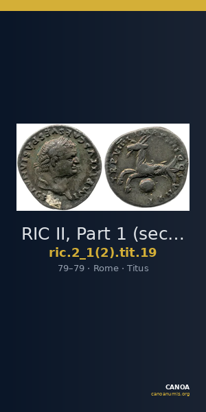 RIC II, Part 1 (second edition) Titus 19 — CANOA