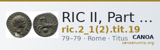 RIC II, Part 1 (second edition) Titus 19 — CANOA