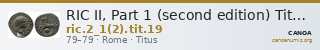 RIC II, Part 1 (second edition) Titus 19 — CANOA
