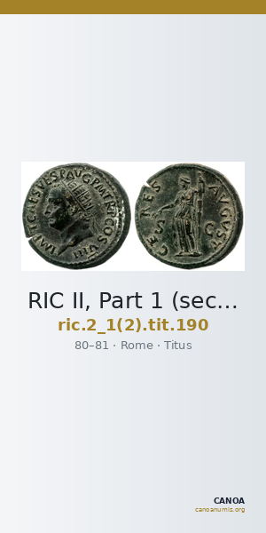 RIC II, Part 1 (second edition) Titus 190 — CANOA