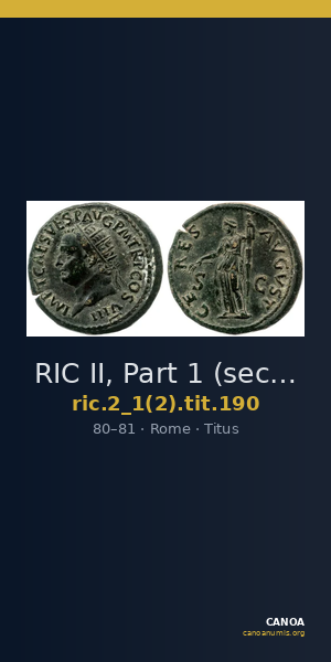 RIC II, Part 1 (second edition) Titus 190 — CANOA