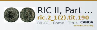 RIC II, Part 1 (second edition) Titus 190 — CANOA