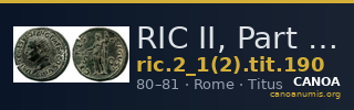 RIC II, Part 1 (second edition) Titus 190 — CANOA