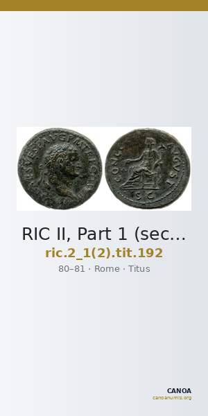 RIC II, Part 1 (second edition) Titus 192 — CANOA