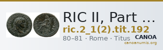 RIC II, Part 1 (second edition) Titus 192 — CANOA