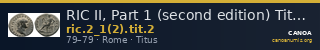 RIC II, Part 1 (second edition) Titus 2 — CANOA