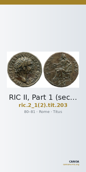 RIC II, Part 1 (second edition) Titus 203 — CANOA