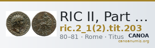 RIC II, Part 1 (second edition) Titus 203 — CANOA