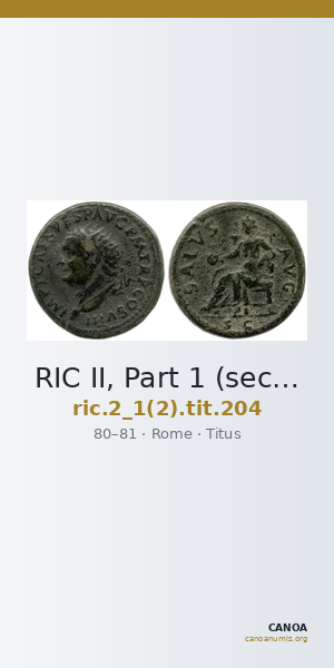 RIC II, Part 1 (second edition) Titus 204 — CANOA