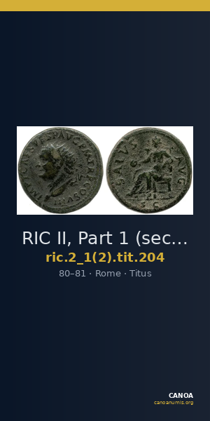 RIC II, Part 1 (second edition) Titus 204 — CANOA