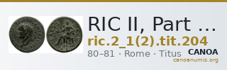 RIC II, Part 1 (second edition) Titus 204 — CANOA