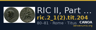 RIC II, Part 1 (second edition) Titus 204 — CANOA