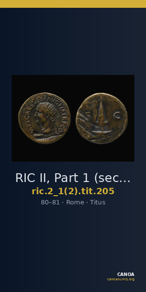 RIC II, Part 1 (second edition) Titus 205 — CANOA