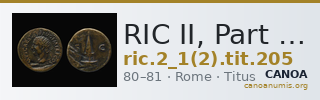 RIC II, Part 1 (second edition) Titus 205 — CANOA