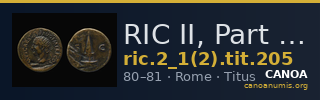 RIC II, Part 1 (second edition) Titus 205 — CANOA