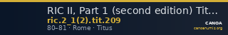 RIC II, Part 1 (second edition) Titus 209 — CANOA