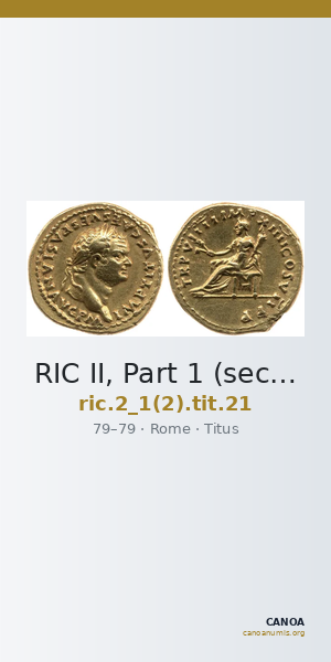 RIC II, Part 1 (second edition) Titus 21 — CANOA