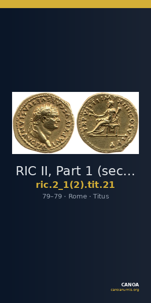 RIC II, Part 1 (second edition) Titus 21 — CANOA