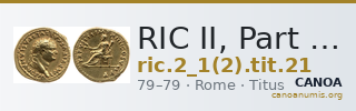 RIC II, Part 1 (second edition) Titus 21 — CANOA