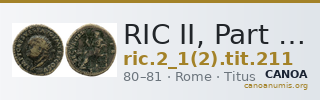 RIC II, Part 1 (second edition) Titus 211 — CANOA