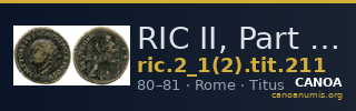 RIC II, Part 1 (second edition) Titus 211 — CANOA
