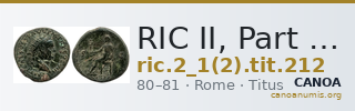RIC II, Part 1 (second edition) Titus 212 — CANOA