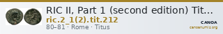 RIC II, Part 1 (second edition) Titus 212 — CANOA