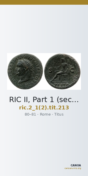 RIC II, Part 1 (second edition) Titus 213 — CANOA