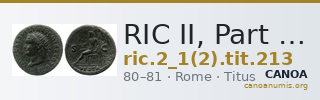 RIC II, Part 1 (second edition) Titus 213 — CANOA