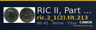 RIC II, Part 1 (second edition) Titus 213 — CANOA