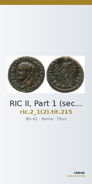 RIC II, Part 1 (second edition) Titus 215 — CANOA